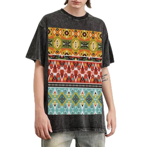 T-shirt surdimensionné bohème homme en coton lourd vintage