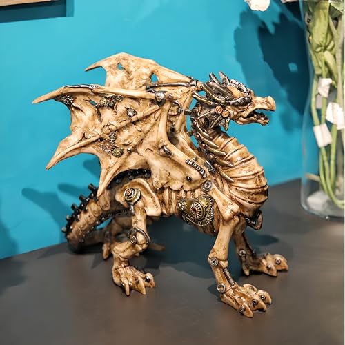 Estatua de Dragón Mecánico Vintage Steampunk miniatura 2