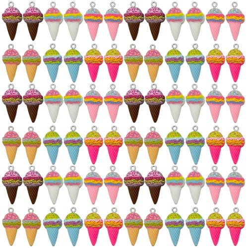 Youdiyla Resin ice cream cake Pendant Jewelry Making DIY Keychain Earrings Pendant Various Design Charms for Jewelry Making Bracelets Necklace (SN1531)