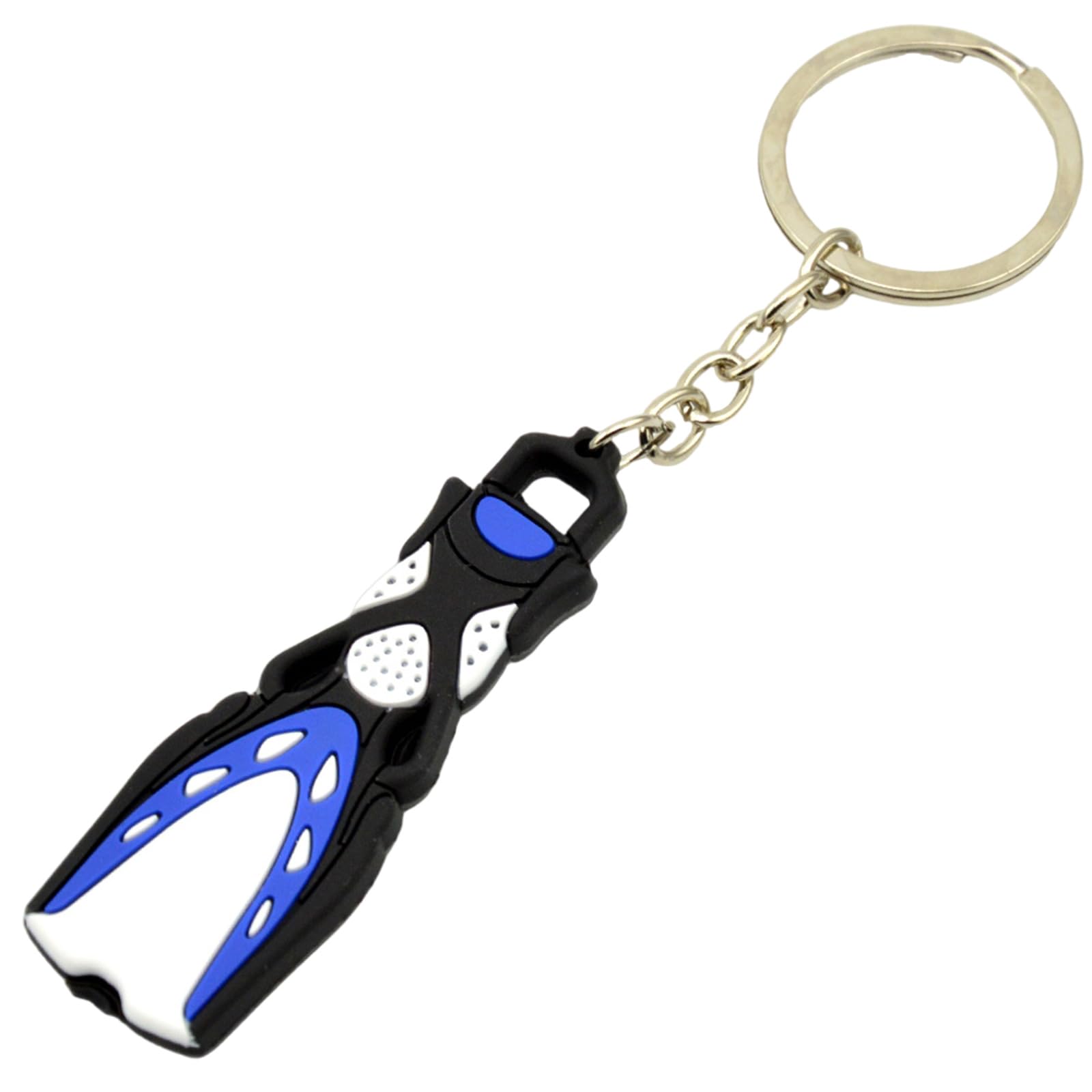 Qaonsciug Unisex Blue Unique Miniature Diving Fin Keychain Silicone Swimming Fins Keychain For Scubas Diver Travel Souvenir Collectible Fin Keyring