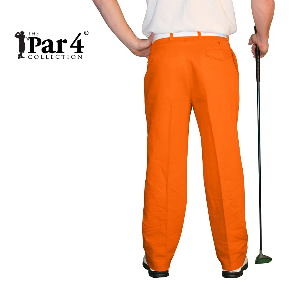 Orange Golf Trousers - Mens 'Par 4' Cotton - 38