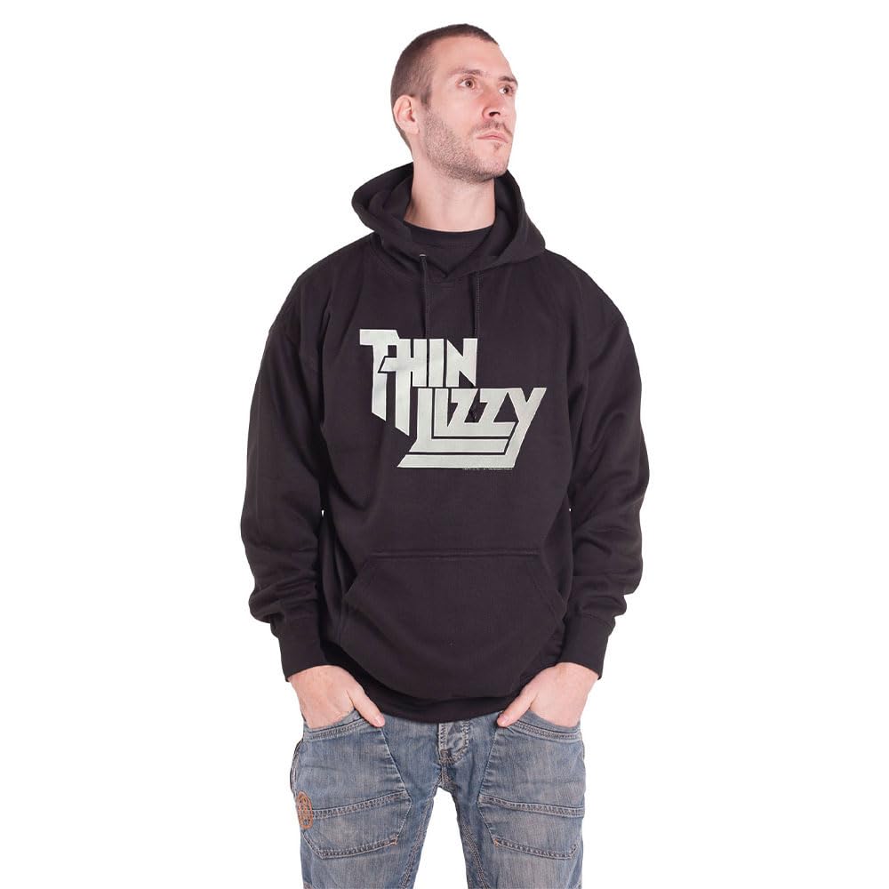 Rock Off officially licensed products Thin Lizzy Hoodie Stacked Logo Pullover Hoodie M Black