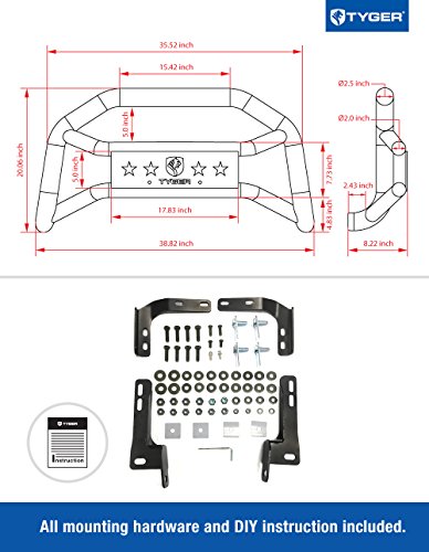 Tyger Auto Tg-Gd6C60138 Front Bumper Guard Compatible With 1999-2006 Chevy Silverado 1500 Ld/Gmc Sierra 1500 Ld (Include 07 "Classic 1500Ld) | Textured Black | Light Mount | Bull Bar #TOP3
