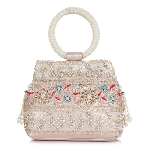 Image of Nevis Stylish Embroidery Unique Design Traditional Wedding Party Handheld Potli Bag For Women
