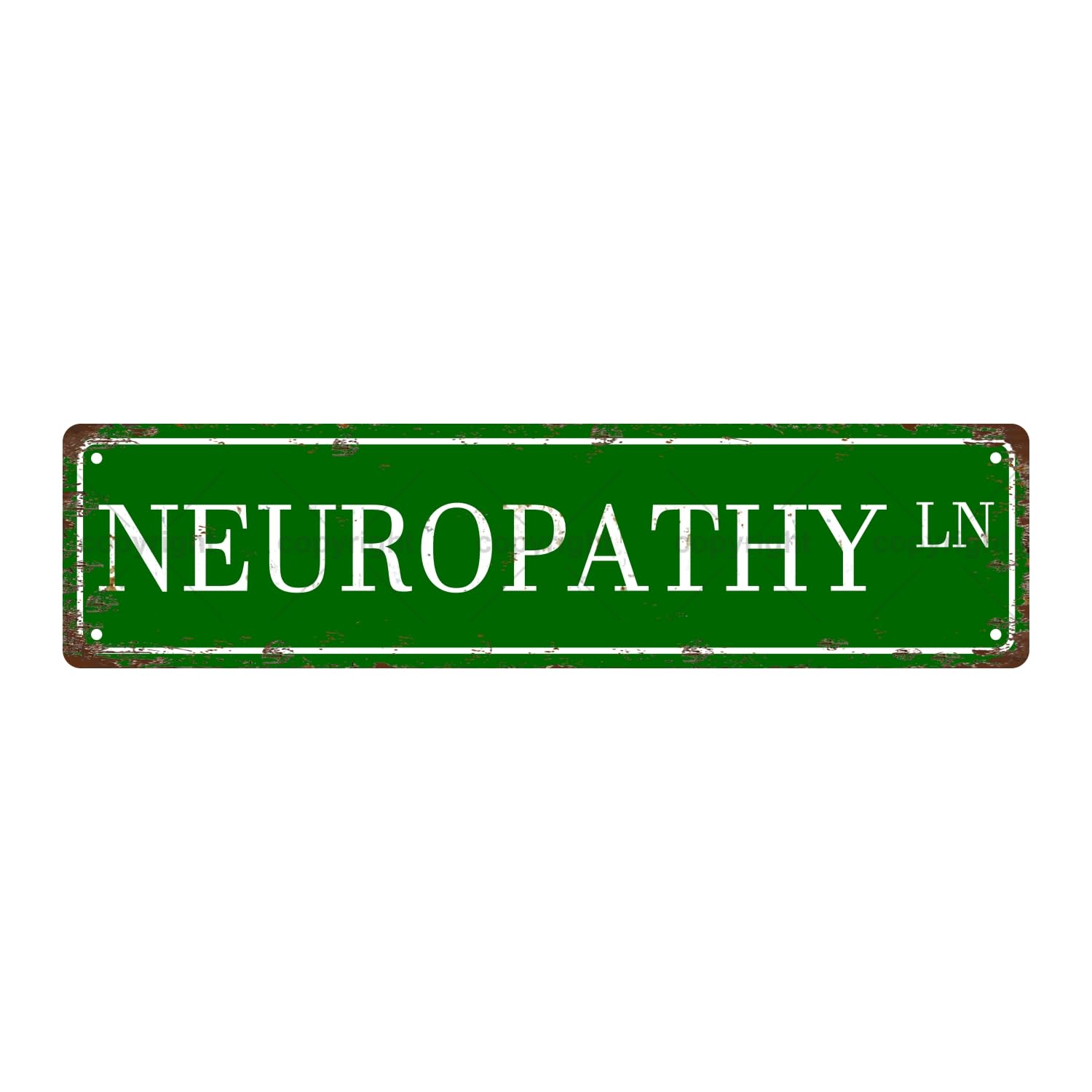 Neuropathy LN Illness Metal Tin Street Sign Bar Cafe Garage Cave Home Room Wall Bathroom Farmhouse Garden Porch Patio Decor,4x16 Inch