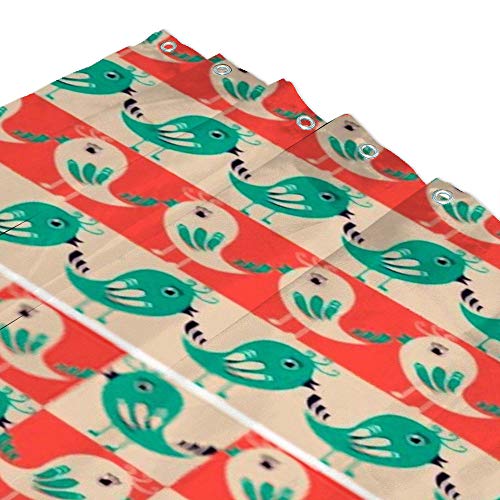 Rideau de douche lavable en machine polyester imperméable oiseau - 4