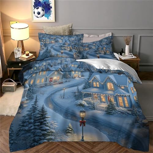 Parure de lit scène d'hiver en microfibre douce pour chambre ado cocooning - 6