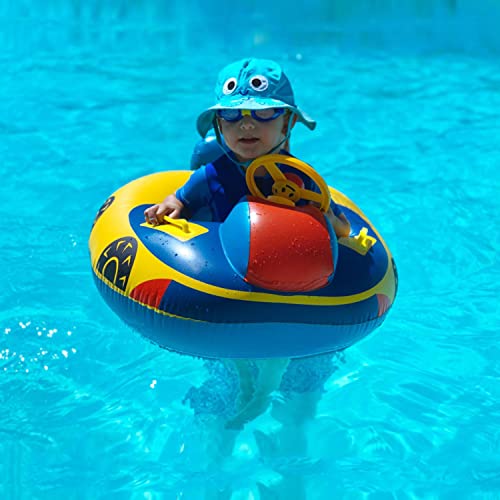 Newtic Baby Aufblasbarer Schwimmring, Baby Schwimmen Trainer Sitz, Automobil Schwimmring, mit Lenkrad-Griff,für Strand und Schwimmen der Kinder, 1-5 Jahre alt