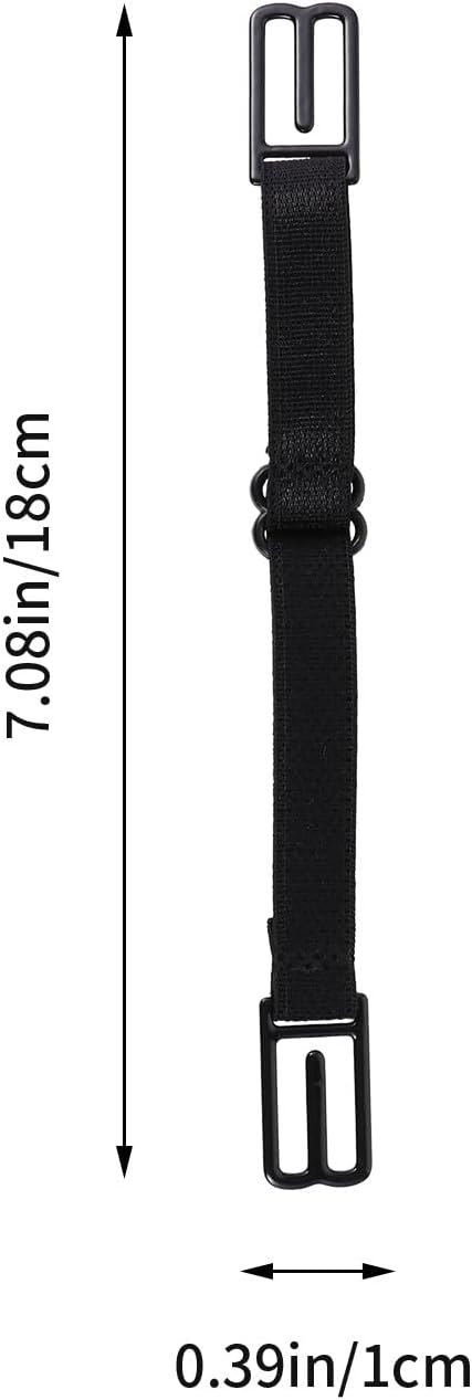 10 Pcs Adjustable Dark Strap Extension Bands with Buckle, Elastic Non-Slip Underwear and Bra Strap Holders for Comfortable Ear Relief and Secure Fit