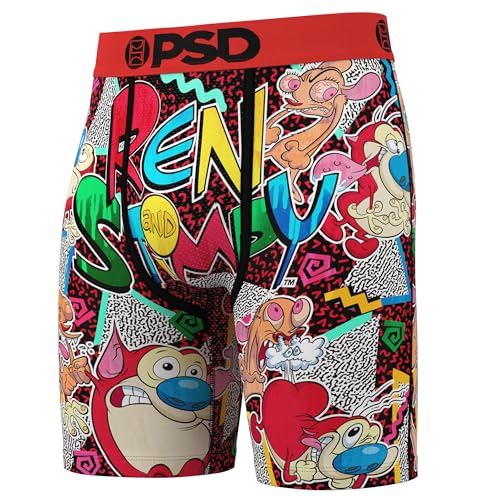 PSD Men's Ren & Stimpy Boxer Briefs - Breathable and Supportive Men's Underwear with Moisture-Wicking Fabric