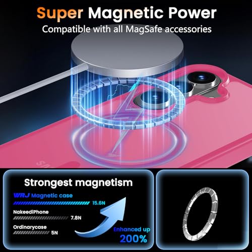 Image of WRJ Magnetic Case for Samsung Galaxy S23 6.1-Inch,Matte Hot Pink