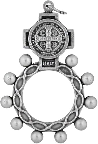 Miniatura 3 de Anillo de rosario tradicional de 2 pulgadas 6 sujetos santos duales Accesorios de oración Regalo católico para confirmación Christian Home Goods