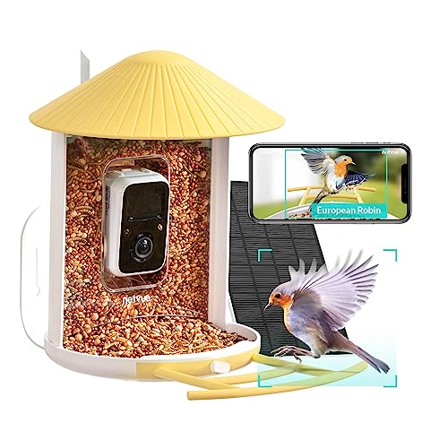 NETVUE by Birdfy Smart Bird Feeder Camera, Auto-Identify, Notify, Record Bird Video, Collect Permanently, Birdwatching Recap, HD Clips Storage, Solar