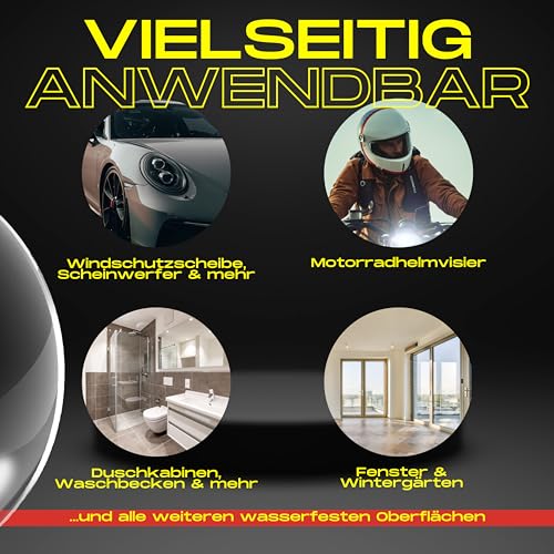 ABACUS® Fleet Magic® Scheibenversiegelung Auto | Glasversiegelung | Nanoversiegelung | Regenabweiser mit Lotus-Effekt | Scheibenversiegelung mit Abperleffekt für klare Sicht 4X 250 ml (7003)