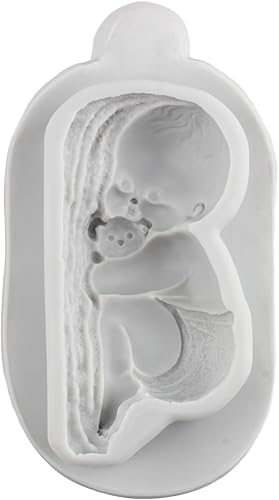 Miniatura 5 de Moldes de silicona para bebé durmiendo fondant, molde de caramelo de chocolate para baby shower, decoración de pasteles, decoración de cupcakes,