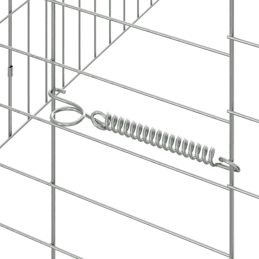 Hasenkäfig Silber 200 x 78 x 78 cm verzinkter Stahl Freigehege für Kaninchen und Kleintiere - Großer Kleintierkäfig und Hasenstall wetterfest für Garten und Terrasse