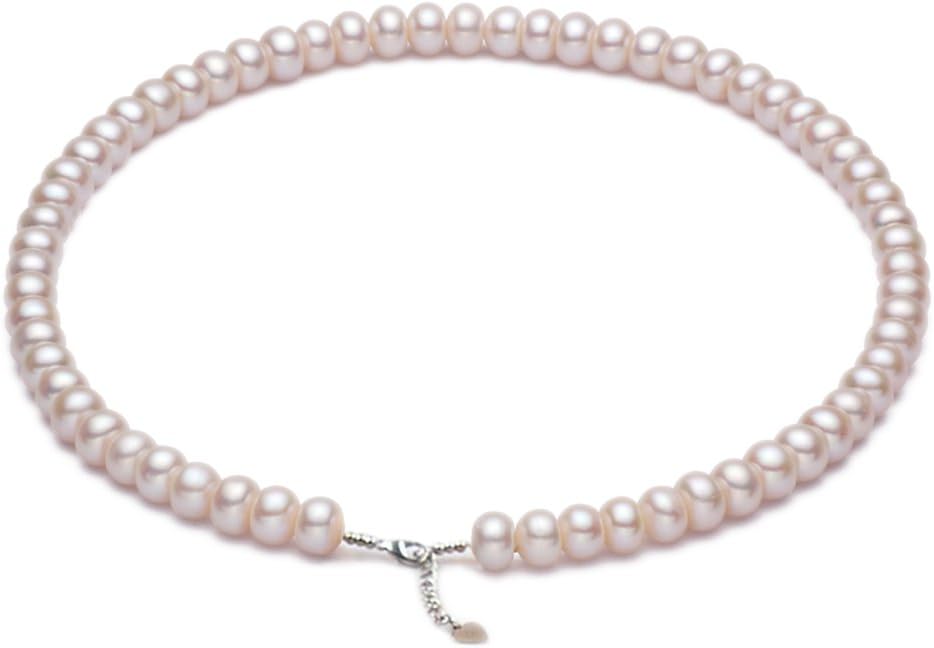 SMOKOKO Pearl Jewellery Genuine White Freshwater Cultured Big Pearl Necklace - AAA Quality (18,10.0-11.0mm) (White, 9-10mm) (White 6.5-7.5mm 18Inch)