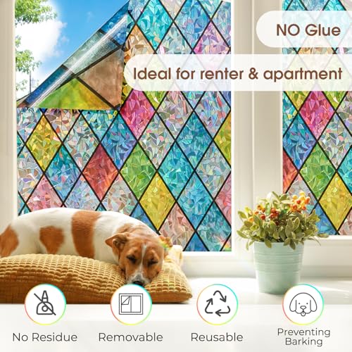 Película para ventana decorativa 3D con protección UV Coavas miniatura 5