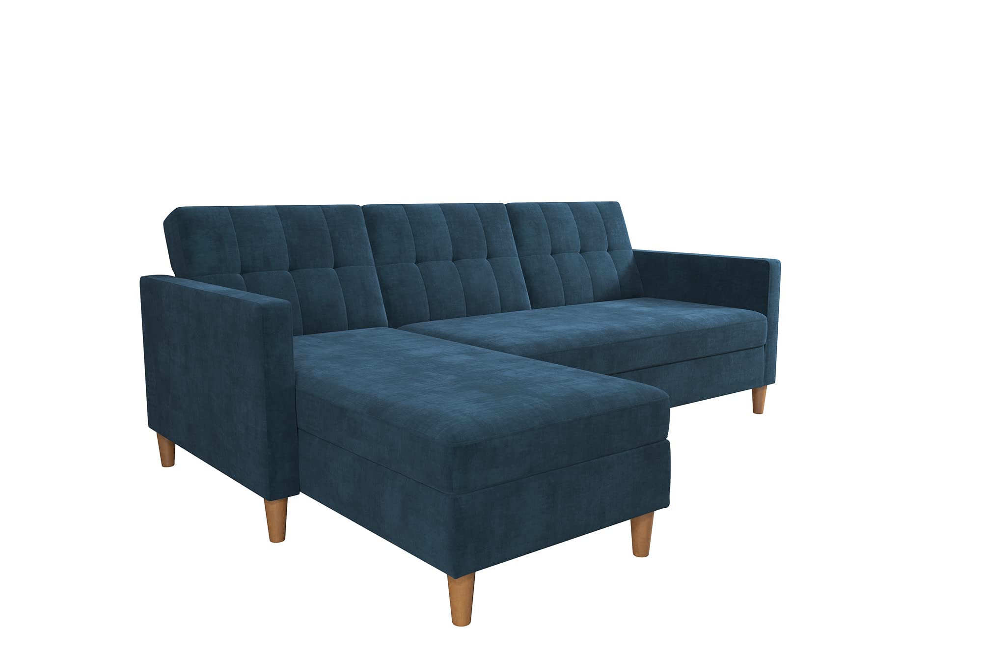 DHP Furniture Hartford Sectional Sofabed Chenille Blue, 153x213x82cm (DxWxH)
