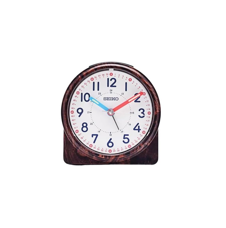 Seiko Reloj Despertador marrón oscuro para un dormitorio relajante sin pantallas