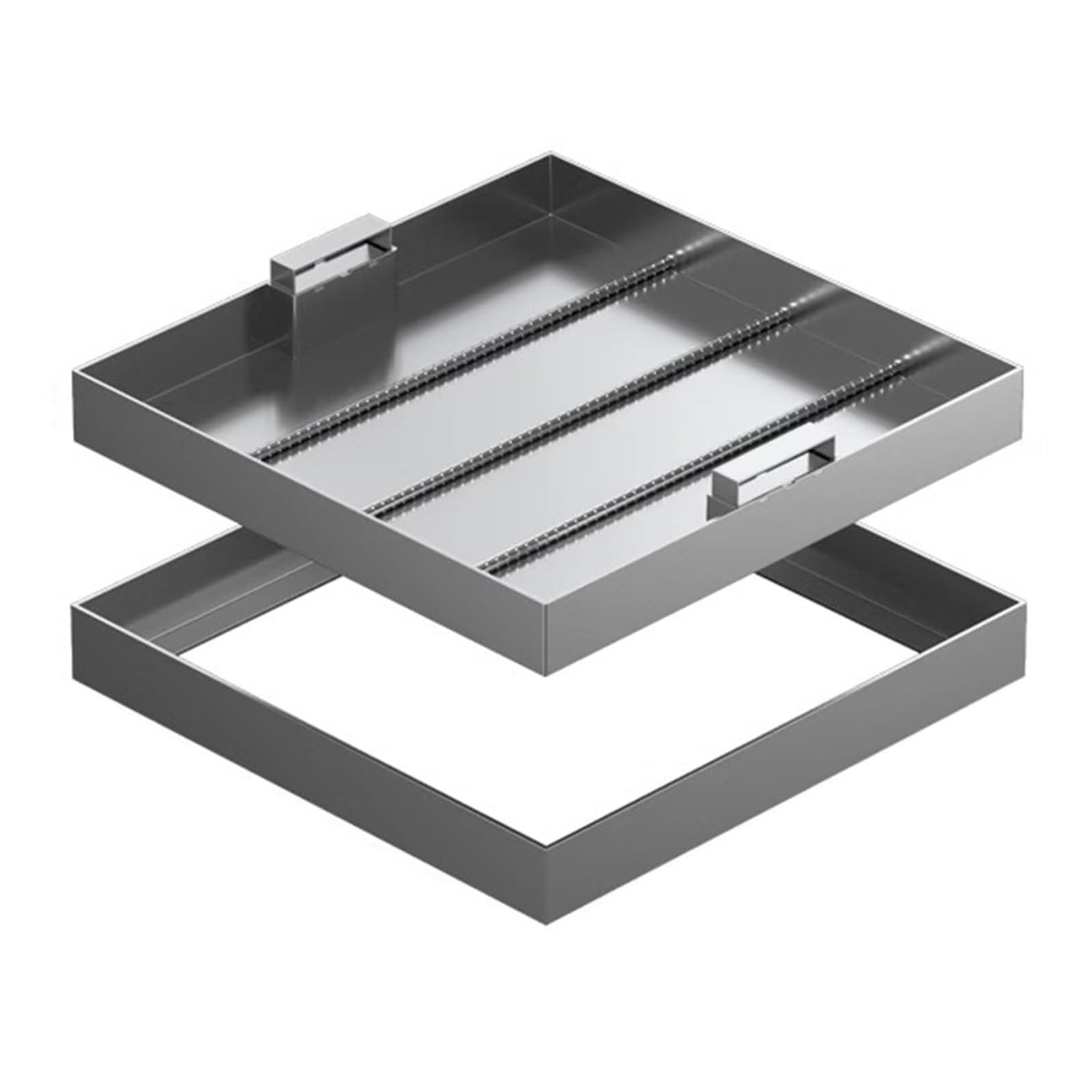 Regard de visite pour cour et jardin couvercle inox 304 avec poignée intégrée