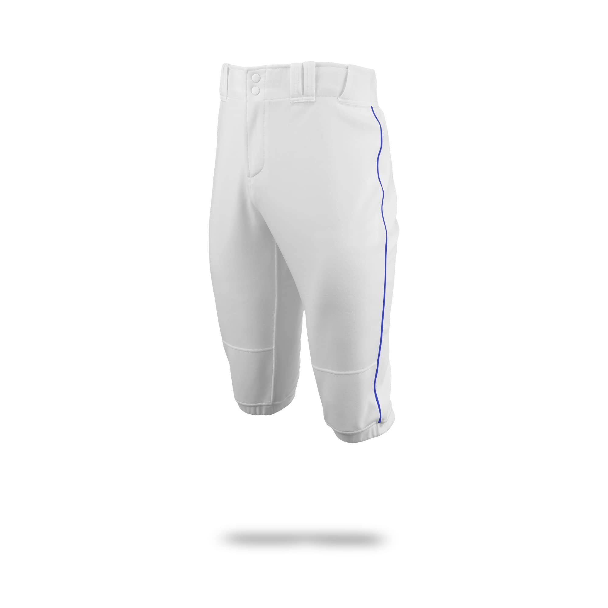 Marucci EXCEL Baseballhose – Doppelstrick, Weiß/marineblau, Mit Doppeltem Knopfverschluss & Tunneldurchgang