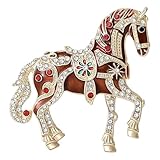 Shnmersy 馬のコサージュ 2026年 干支 ブローチ 合金+ラインストーン うま ピンバッジ レトロ 動物 ブローチ 年賀状 開運 風水グッズ 新年 レディース メンズ ジュエリー ギフト