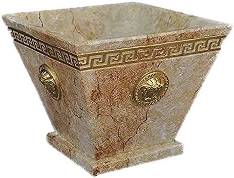 Medusa Marble Bowl with Greek Key Design Vase Planter Flowers Pot Plants potted plant decorative bowl, Fruit Bowl, Hand Painted