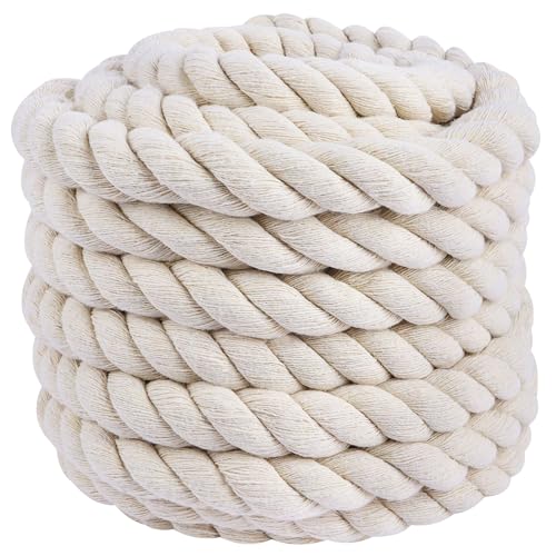 Cuerda Macrame 20mm*10m SOGA Gruesa Beige Macramé Cuerda Algodon Algodon para Manualidades Aplicable Hamacas Cuerda Decorativa Cuerda de Juguete para Mascotas Las Manualidades etc
