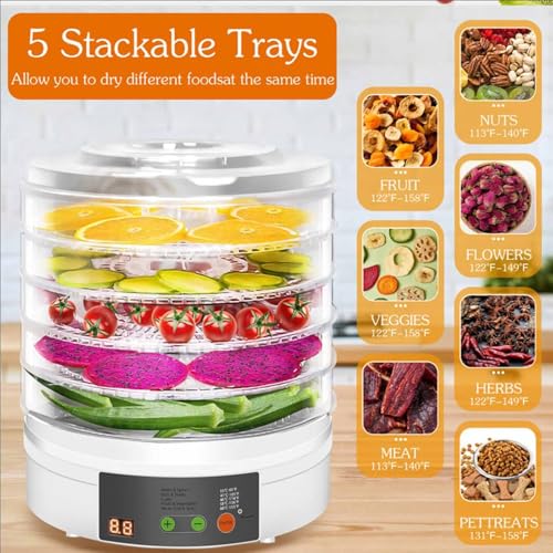 Commercial Food Freeze Dryer Machine, 350W Digital Display Dehydrator for Fruits, Vegetables & Meat, 5 Trays, Rapid Drying, Multi-Functional Home Use, 220V - Thumbnail 5