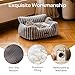 MEWOOFUN Hundesofabett - Katzenbetten für Hauskatzen Weich und Flauschig, Katzensofabett Kleines Hundebett für Hunde und Katzen, Beruhigendes Hundebett (Grau, 61x48x30cm)