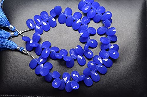 Quartz calcédoine bleu cobalt 9x14mm en perles poires facettées haut de gamme pour bijoux LKBEADS