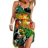 Womens Dresses Casual Summer Plus Size Summer Women's O-Neck Sleeveless Plus Size Pullover Flower...
