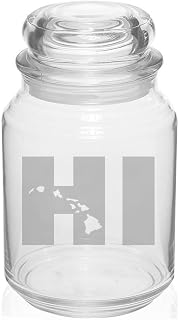 MIP 26 oz Glass Candy Jar Apothecary Storage Jar Gift HI Hawaiian Islands Hawaii