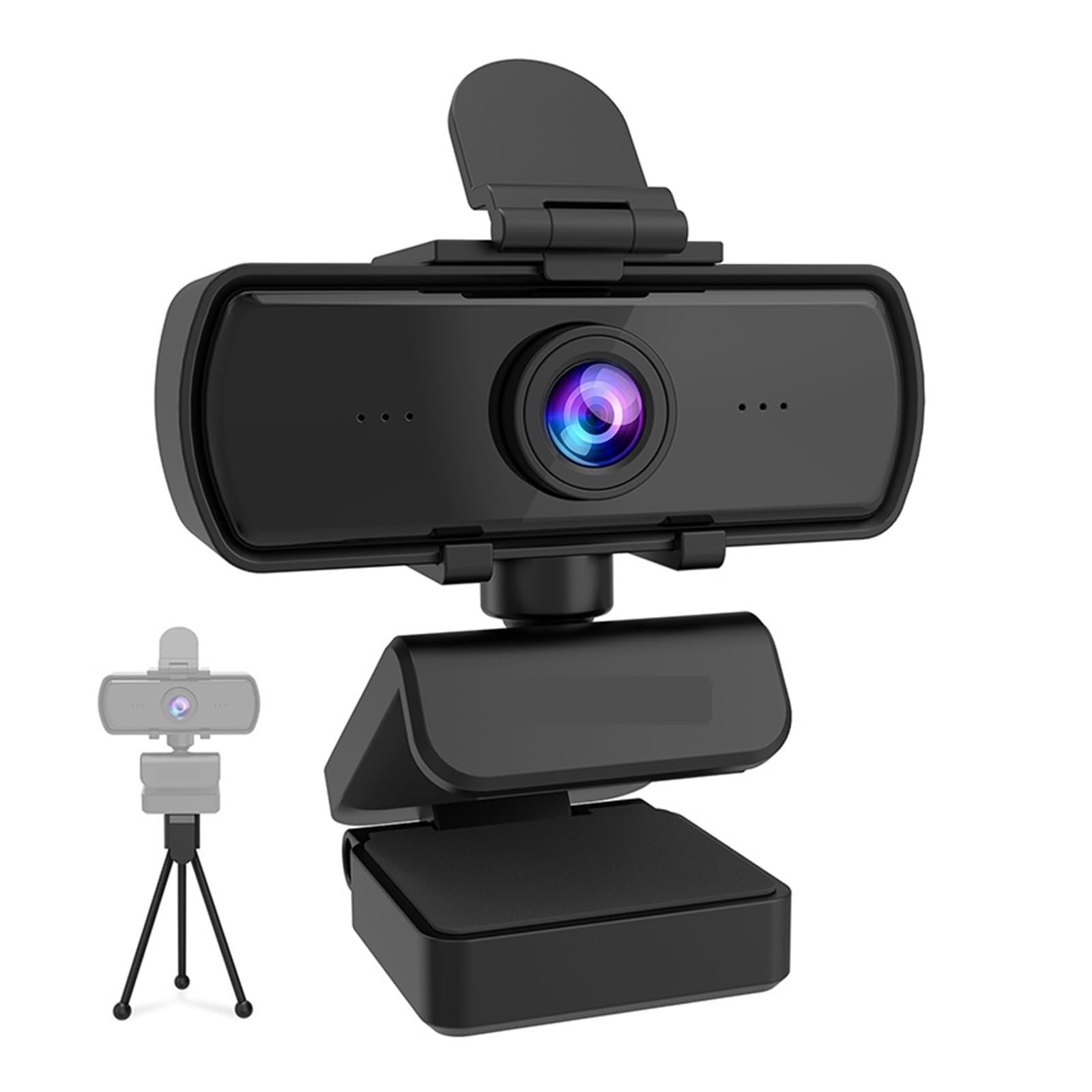 Cámara Web, Cámara Web for PC Full HD de 1440p con micrófono, trípode, for computadora portátil Escritorio USB, cámara transmisión en Vivo for videollamadas for conferencias, grabación