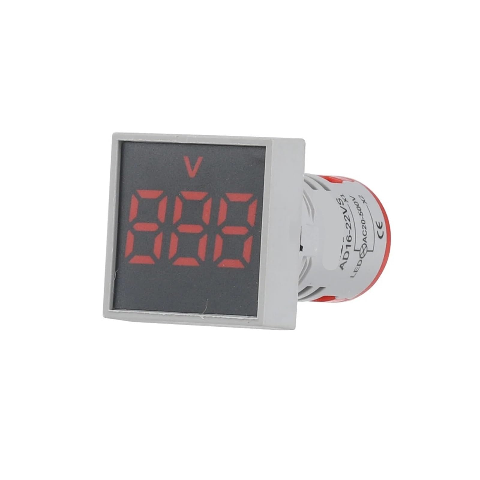 AUOQKQUT 1pc Voltmeter Square Panel LED Digital Voltage Meter Indicator Light Tester RED AC20-500V 28X28MM