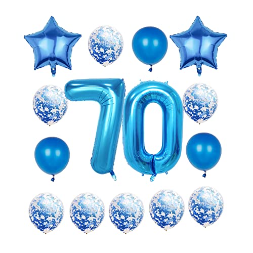 70th Birthday Decorations Party Supplies,Blue Number 70 Balloon,40 Inch Giant Foil Mylar 70th Balloons Decoration for men and women,Large Helium Numbers 70 Balloon for 70th Anniversary Events Supplies