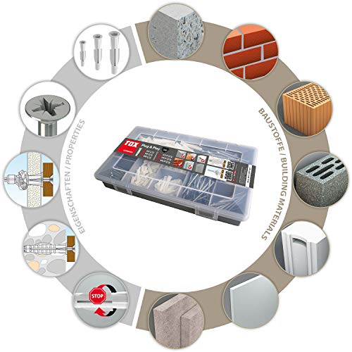 Makita Schlagbohrmaschine im Koffer, 710 W inklusiv 74 teilig Zubehör & TOX Sortimentskoffer Plug und Play, 320 tlg. mit Allzweckdübel Trika 5x31 mm, 6x36 mm, 8x51 mm + perfekt abgestimmte Schrauben – Bild 8