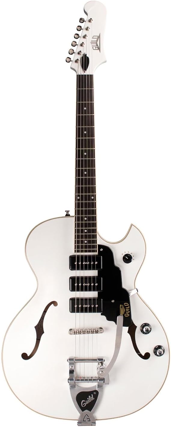 Guild Guitars Starfire I Jet 90 Semi-Hollow Body Electric Guitar, Satin White, Florentine-Cut, Newark St. Collection