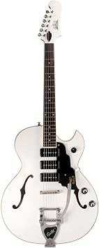 Guild Guitars Starfire I Jet 90 Semi-Hollow Body Electric Guitar, Satin White, Florentine-Cut, Newark St. Collection