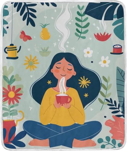 ブランケット ひざ掛け 毛布 膝掛け 柔らかい シングル おしゃれ コーヒー ガールズ 防寒 暖かい 春夏秋冬用 防災用品 肌に優しい オフィス 軽量 人気 127x152cm