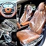 Tallew 250 Pcs Disposable Car Seat Covers Plastic Seat Covers Clear Car Seat Protector Includes Wheel Covers, Gear Selector Covers and Handbrake Cover for Auto Truck Bus Accessories
