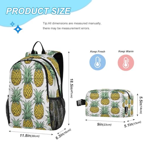 Sac à dos jaune et blanc pour garçons et filles ensemble léger et résistant