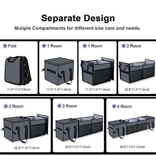 X-Cosrack Car Trunk Organizer, Storage With Insulation Cooler Bags For Suv, Truck, Automotive, Van, Cargo, Collapsible Portable Multi Compartments Cargo Organizer With Straps #TOP1