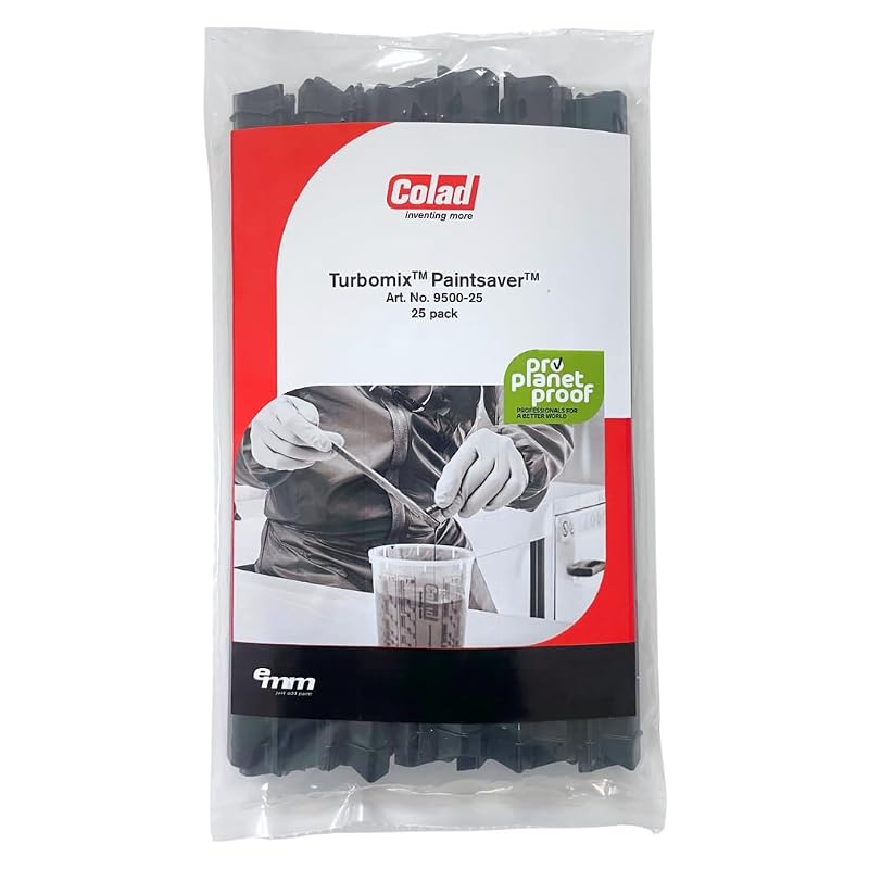 Kit com 25 Espátulas Plásticas de Mistura Turbomix Paintsaver Colad para Tinta Automotiva, Verniz, Epóxi e Resina