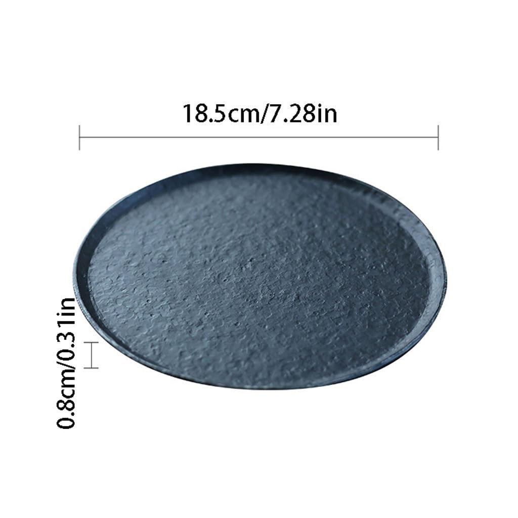 Taca do herbaty Kung Fu taca na herbatę okrągła retro czajnik z kutego żelaza domowa sucha taca na herbatę metalowa owoce zestaw Kung Fu nadaje się do domu, biura, baru