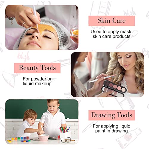 Image of 9 Pieces Facial Fan Mask Brushes, Soft Facial Applicator Brushes Tools for Peel Glycolic Makeup for Mud Cream(Pink, White)