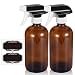 Olilia 16 oz Amber Glass Spray Bottles 2 Pack, with Mist and Stream Setting Sprayer Top, Chalkboard Labels