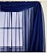 1 X Beautiful Elegant Voile Sheer Valance Scarf 37" X 216" Topper Navy Royal Blue Dark Blue