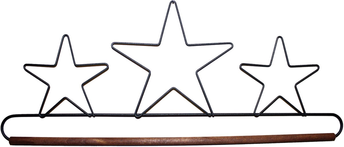 16-Inch Dowel Fabric Holder, Three Stars